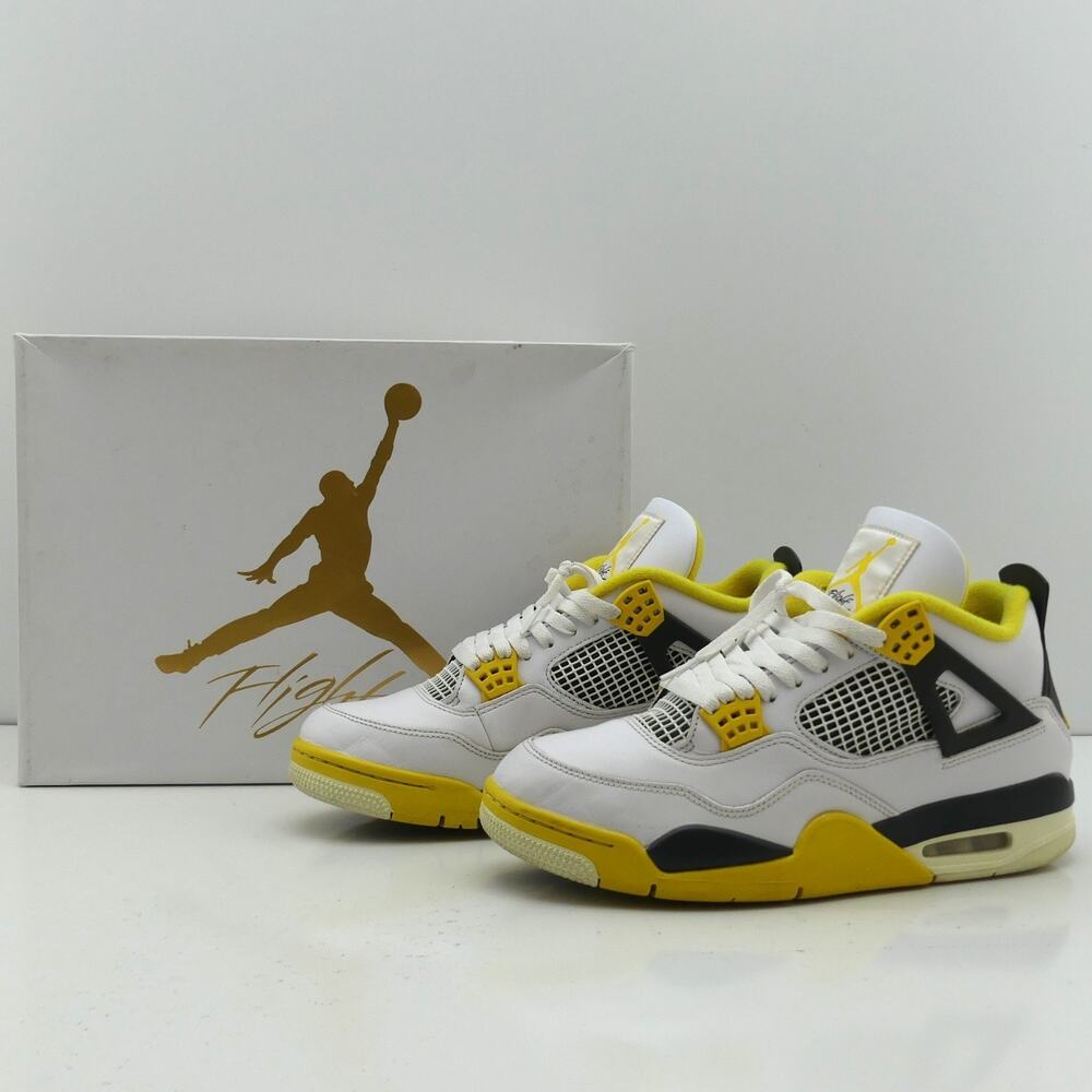 Nike Air Jordan 4 AQ9129-101 Retro Sneakers Vivid Sulfur US 11.5 w/ Original Box